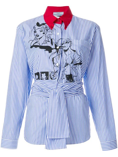 prada comic strip shirt|Prada Comic Book Striped Shirt .